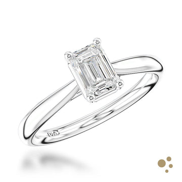 Classic Emerald Solitaire 1.00ct Diamond Platinum Ring
