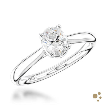 Classic Oval Solitaire 0.70ct Diamond Platinum Ring