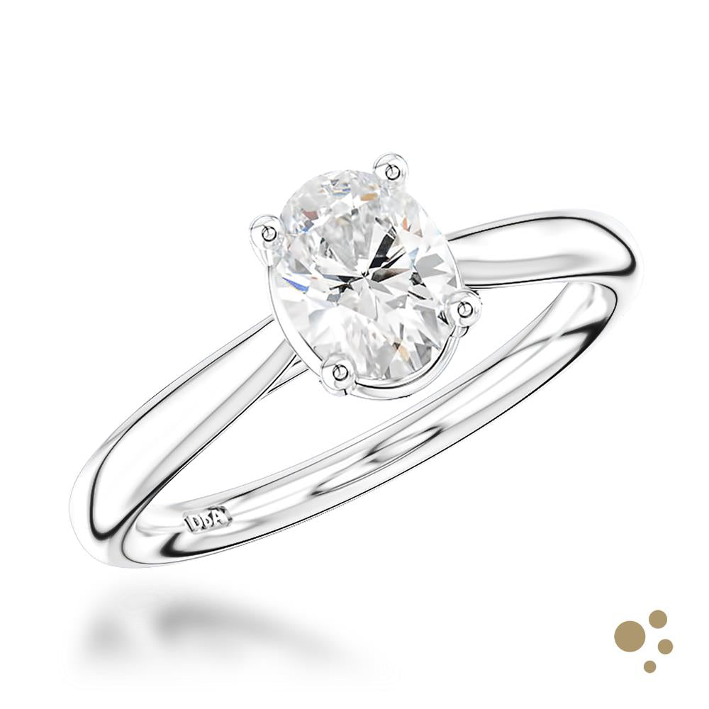 Classic Oval Solitaire 1.00ct Diamond Platinum Ring - Deacon & Son