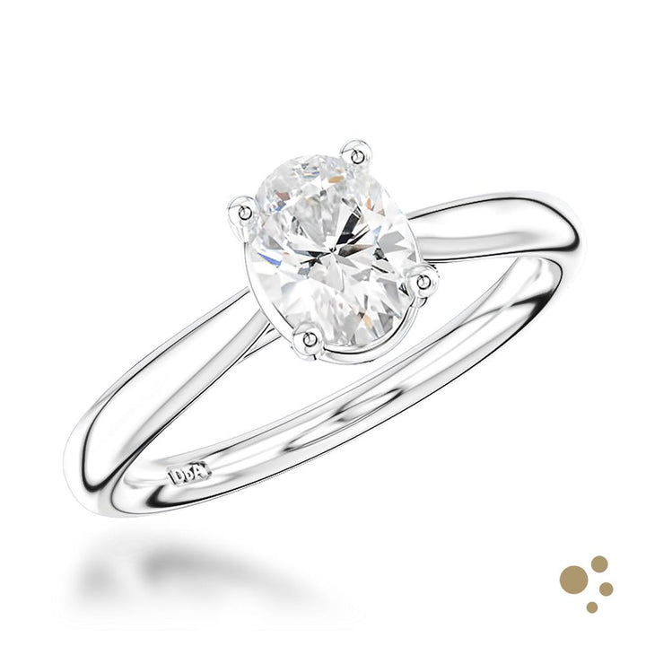 Classic Oval Solitaire 1.00ct Diamond Platinum Ring - Deacon & Son