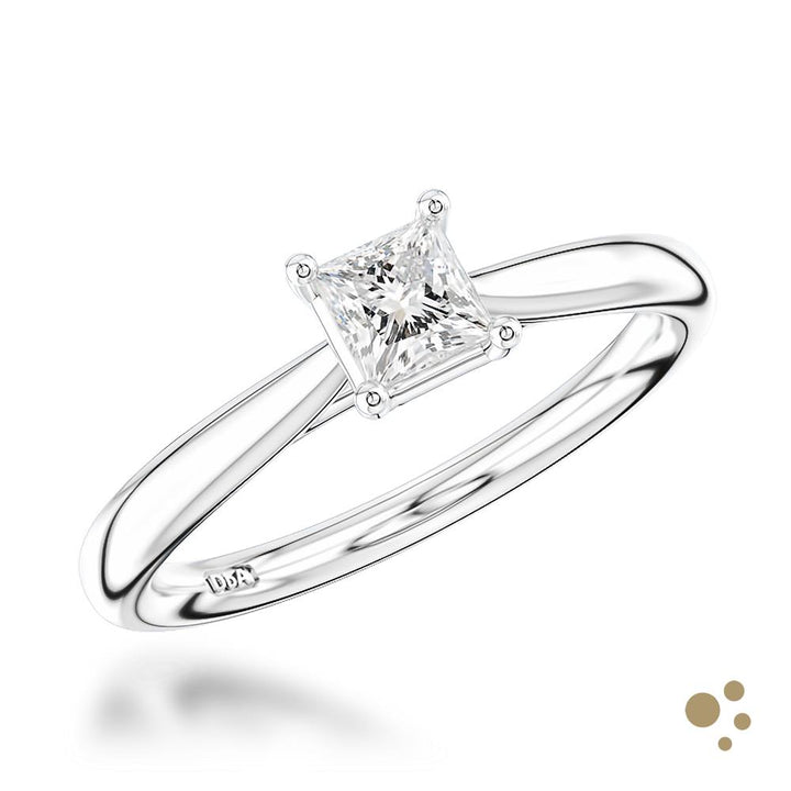 Classic Princess Solitaire 0.30ct Diamond Platinum Ring