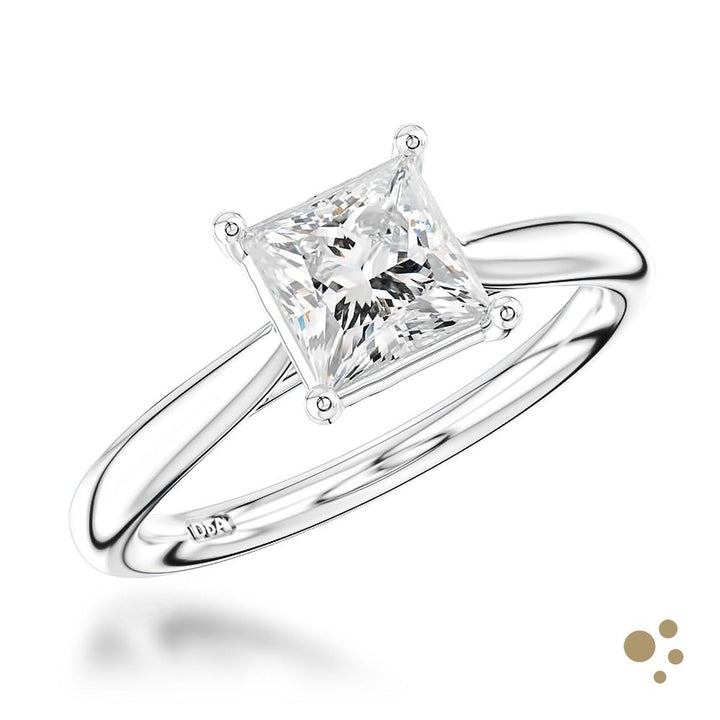 Classic Princess Solitaire 1.03ct Diamond Platinum Ring