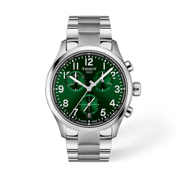 Tissot Chrono L 42mm green dial chronograph with stainless steel case and bracelet

