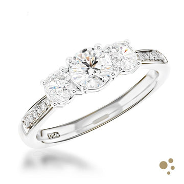 Memoire Three Stone 0.30ct Diamond Platinum Ring - Deacon & Son