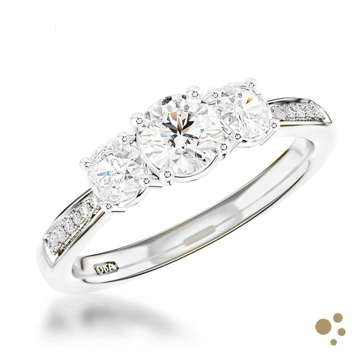 Memoire Three Stone 0.30ct Diamond Platinum Ring - Deacon & Son