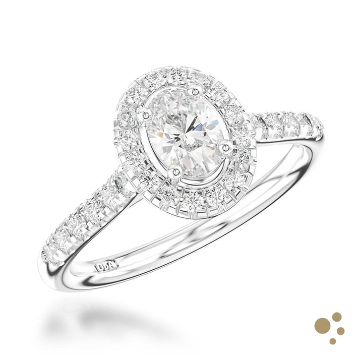 Skye Oval Halo 0.30ct Diamond Platinum Ring