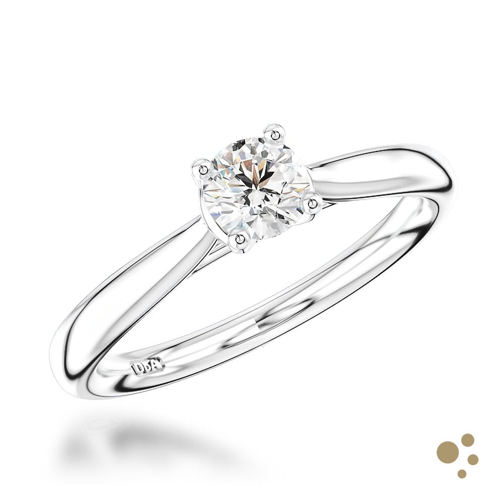 Open Tulip Solitaire 0.31ct Diamond Platinum Ring