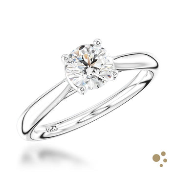 Open Tulip Solitaire 0.75ct Diamond Platinum Ring