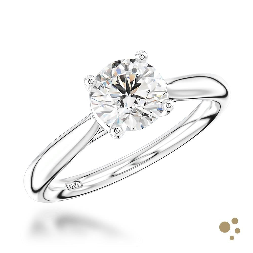 Open Tulip Solitaire 0.90ct Diamond Platinum Ring - Deacon & Son