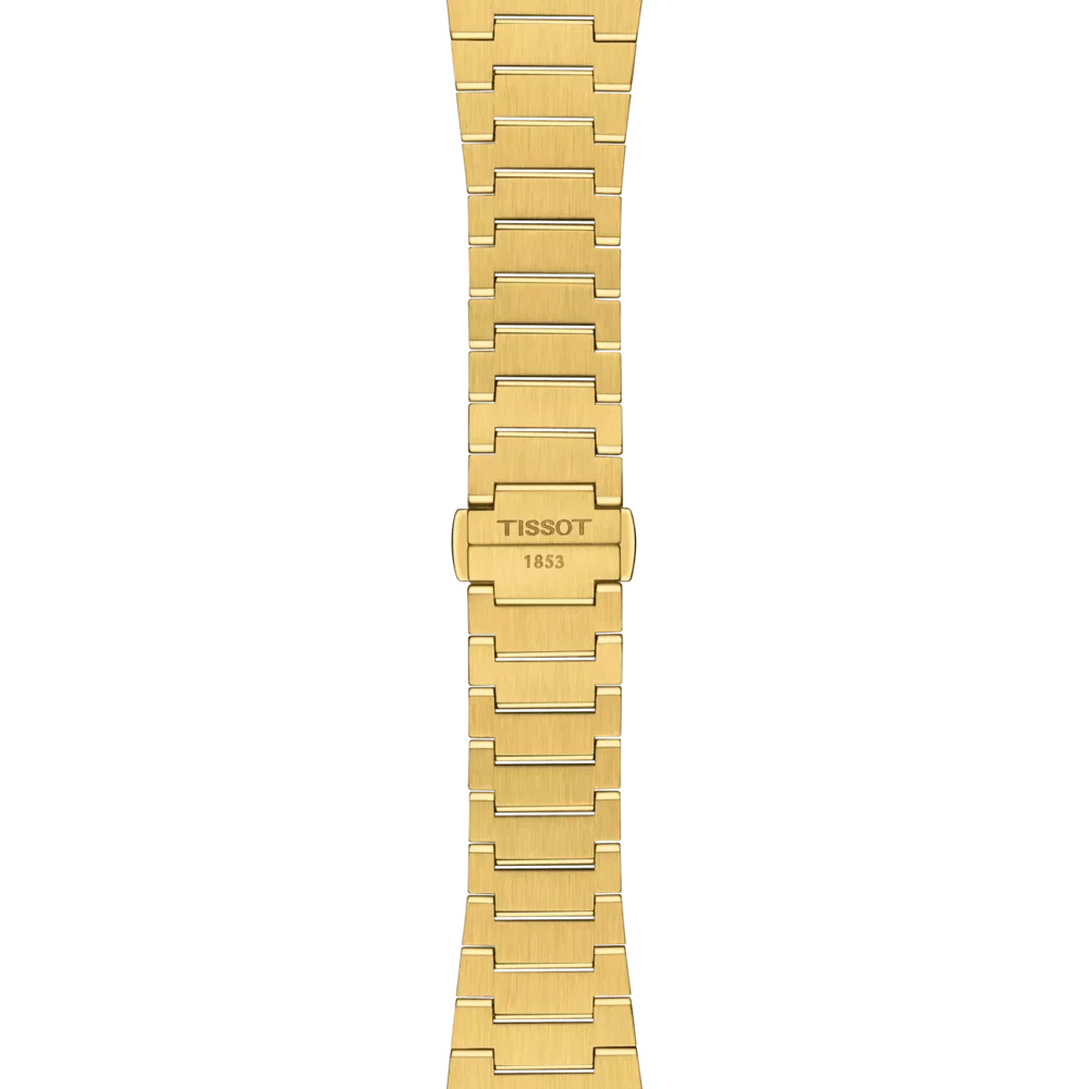Gold PVD Tissot PRX featuring Swiss quartz movement and butterfly clasp
