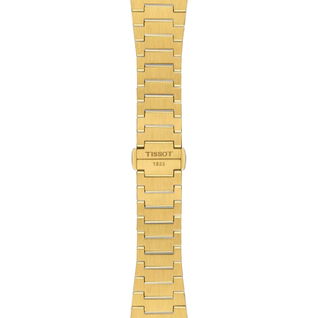 Gold PVD Tissot PRX featuring Swiss quartz movement and butterfly clasp
