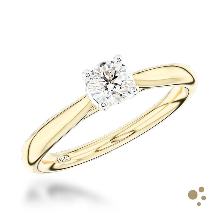 Open Tulip Solitaire 0.40ct Diamond Yellow Gold/Platinum Ring - Deacon & Son