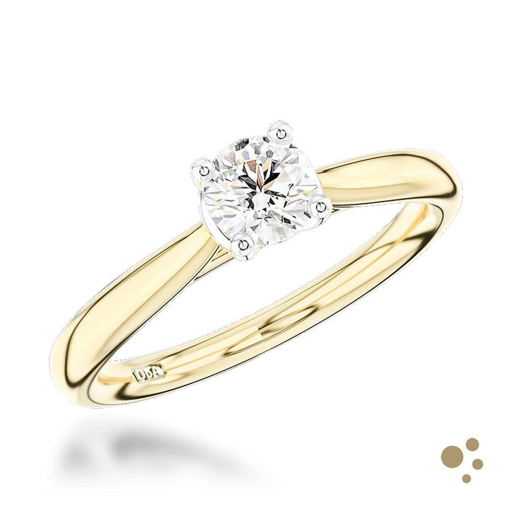 Open Tulip Solitaire 0.50ct Diamond Yellow Gold/Platinum Ring - Deacon & Son