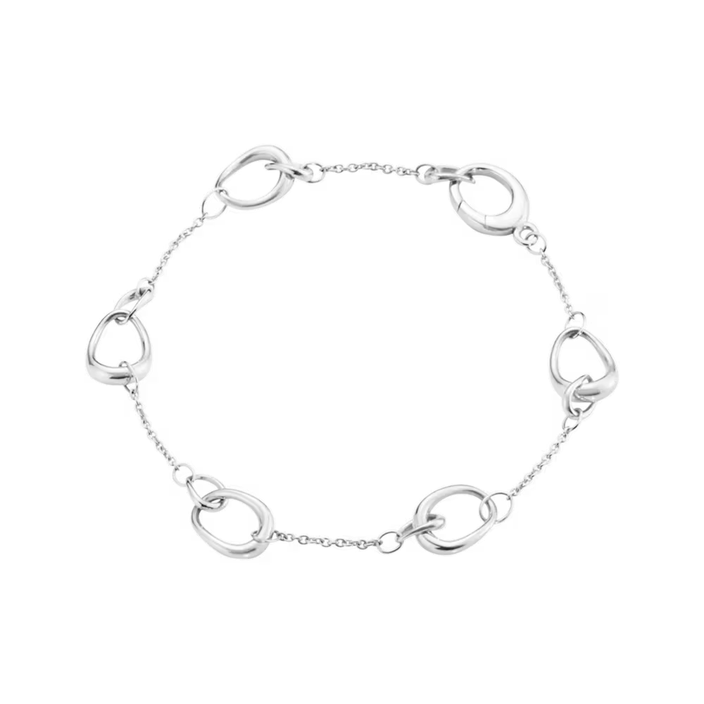Georg Jensen Offspring sterling silver bracelet with large loops and delicate chain links