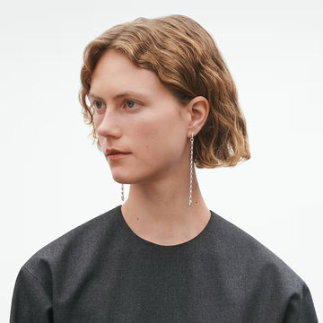Pair of Georg Jensen Reflect silver earrings featuring a slender chain-link design