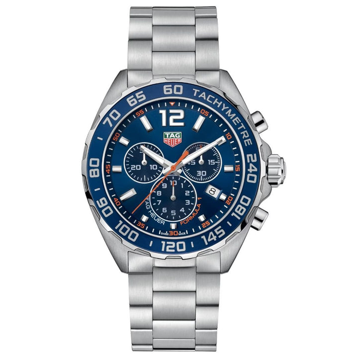 TAG Heuer Formula 1 Chronograph 43mm with blue sunray dial and stainless steel bracelet