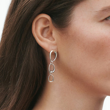 Georg Jensen Offspring earrings featuring linked egg-shaped sterling silver rings