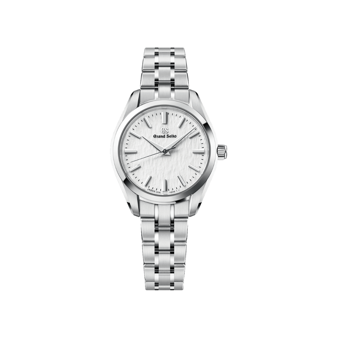 Grand Seiko SBGX359G close-up showing textured snowflake dial detail
