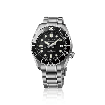 Seiko Prospex Marinemaster HBF001J1 with satin black dial and stainless steel bracelet