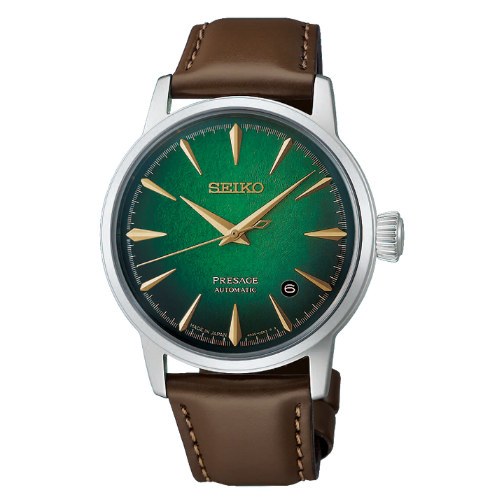 Seiko Presage Cocktail Time HCB002J1 with Crushed Ice Mint Mist green textured dial and stainless steel bracelet
