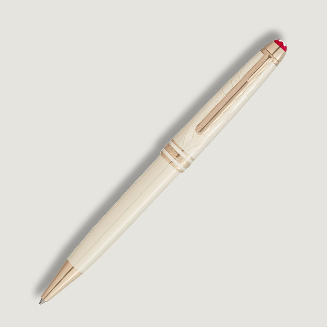 Montblanc Meisterstück Romeo & Juliet Classique Ballpoint Pen in ivory-coloured precious resin with gold-coated fittings.