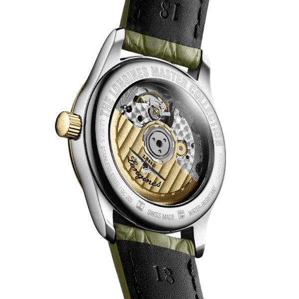Longines Master Collection L23575722 transparent case back showing automatic movement