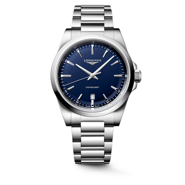 Longines Conquest L3.860.4.92.6 with blue sunray dial and stainless steel bracelet