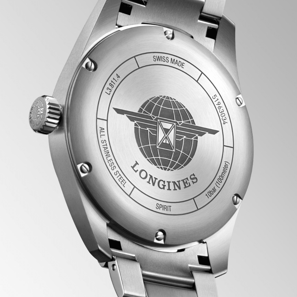 Longines Spirit Automatic 40mm Black Matt Dial Steel Bracelet - Deacon & Son