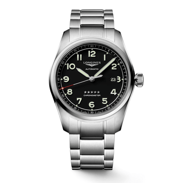 Longines Spirit Automatic 40mm Black Matt Dial Steel Bracelet - Deacon & Son