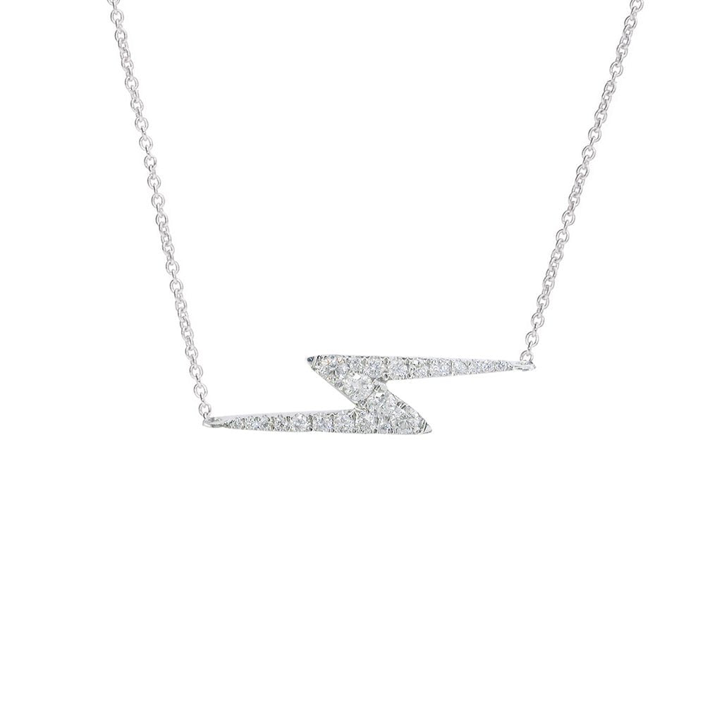 Gold diamond zig-zag geo pendant necklace on adjustable chain
