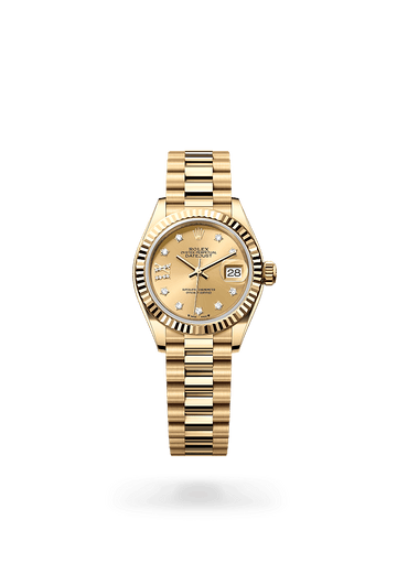 Rolex Lady-Datejust 28 mm watch in 18 ct yellow gold, M279178-0013 - Deacon & Son
