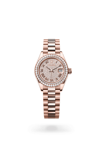 Rolex Lady-Datejust 28 mm watch in Everose gold, M279135RBR-0021 - Deacon & Son