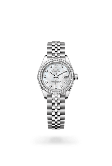 Rolex Lady-Datejust 28 mm watch in White Rolesor, M279384RBR-0011 - Deacon & Son