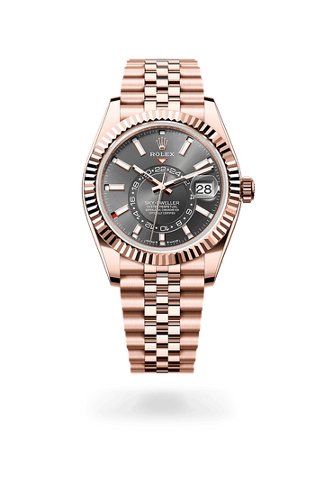 Rolex Sky-Dweller 42 mm watch in 18 ct Everose gold, M336935-0008 - Deacon & Son