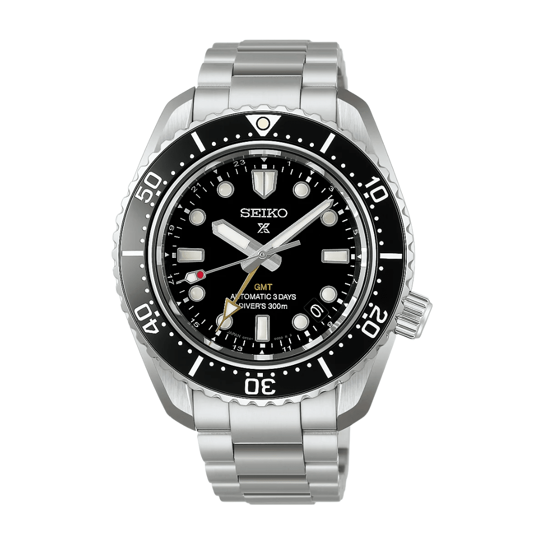 Seiko Prospex HBC002J1 1968 Heritage GMT diver's watch in Oceanic Black with 42mm stainless steel case and ceramic bezel