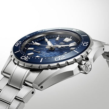 Grand Seiko SLGB023G titanium dive watch with 300m water resistance and blue textured dial
