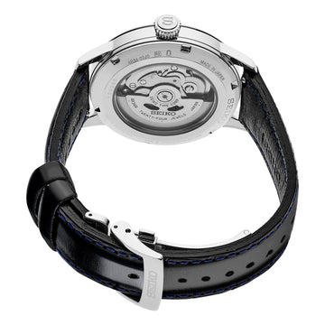 Seiko Presage Cocktail Time Silver Bullet caseback with Seiko Presage branding and movement detail