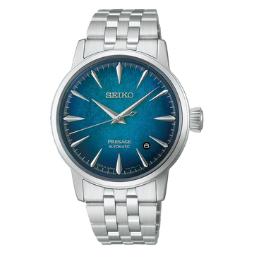 Seiko Presage Cocktail Time HCB001J1 with Crushed Ice Emerald Mist textured dial and stainless steel bracelet
