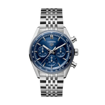 TAG Heuer Carrera Chronograph CBS2113.BA0053 blue dial with applied indexes and chronograph counters