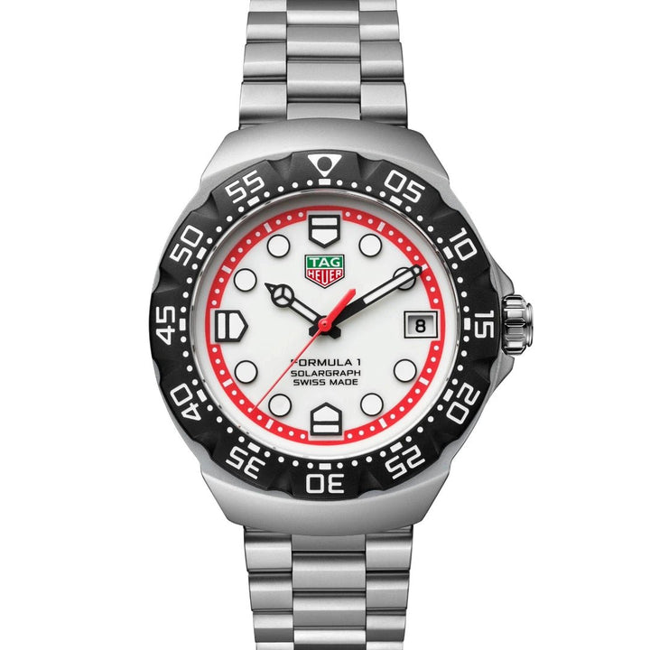 TAG Heuer Formula 1 Solargraph men’s watch WBY1111.BA0042 stainless steel bracelet and black bezel