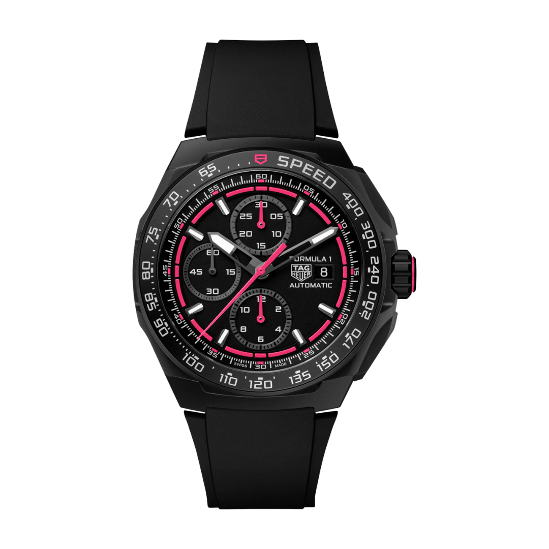 TAG Heuer Formula 1 Chronograph CBZ2087.FT8107 with black opaline dial and rubber strap