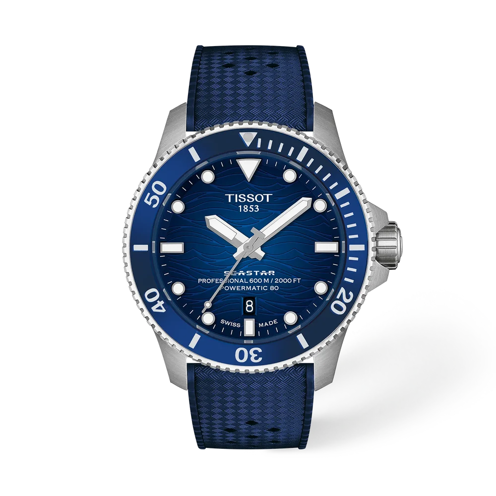 Tissot Seastar T1209071704100 automatic dive watch with ceramic bezel and steel case
