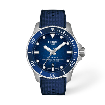 Tissot Seastar T1209071704100 automatic dive watch with ceramic bezel and steel case
