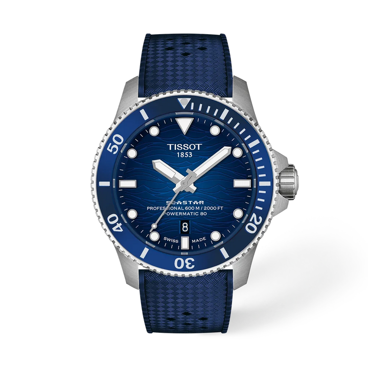 Tissot Seastar T1209071704100 automatic dive watch with ceramic bezel and steel case
