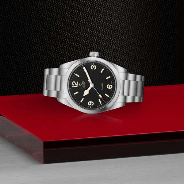 UDOR Ranger M79930‑0001 satin‑brushed stainless steel case and domed sapphire crystal
