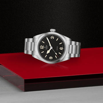UDOR Ranger M79930‑0001 satin‑brushed stainless steel case and domed sapphire crystal