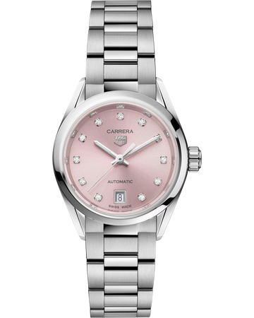 Carrera Date Pink Diamond Dot Dial