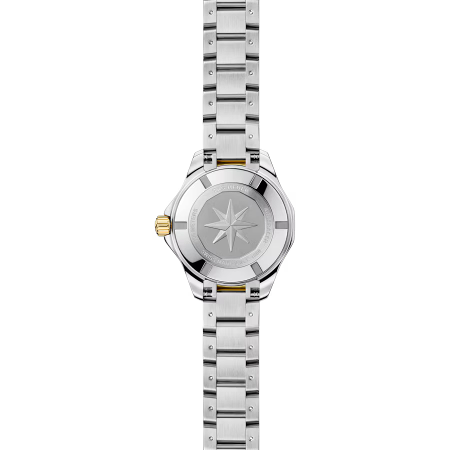 TAG Heuer Aquaracer white mother-of-pearl Solargraph watch with titanium clasp