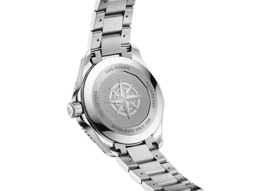 Aquaracer case back with nautical compass motif