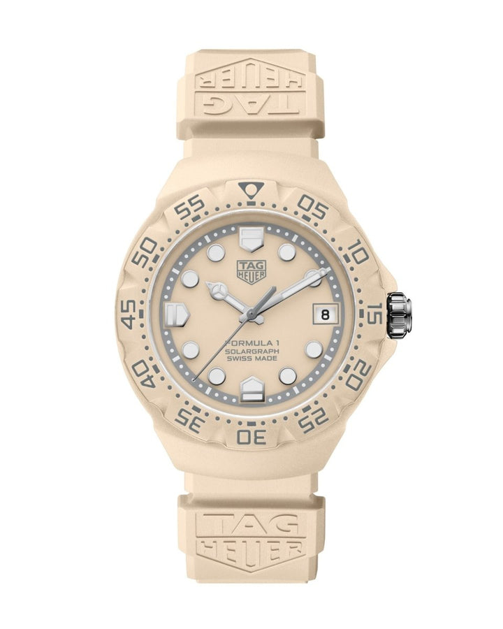 Front view: TAG Heuer Formula 1 Solargraph WBY1164.FT8114 yellow 38mm TH-Polylight watch, front view